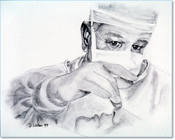 Drawing of Surgeon by Dr. Deborah Watson